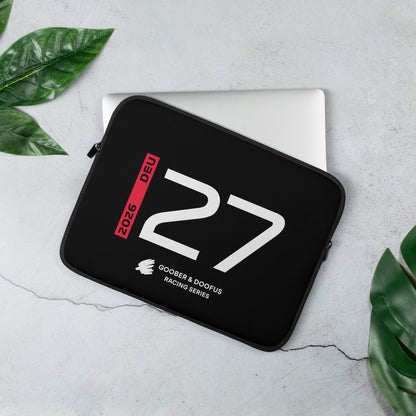 Nico Hulkenberg #27 F1 Driver Laptop Sleeve (13") - On Desk
