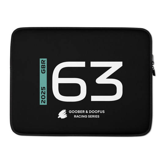 #63 F1 Driver George Russell 15" Laptop Sleeve