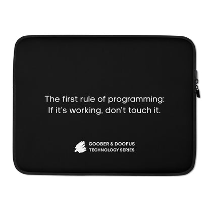 The First Rule Of Programming 15" Laptop Sleeve