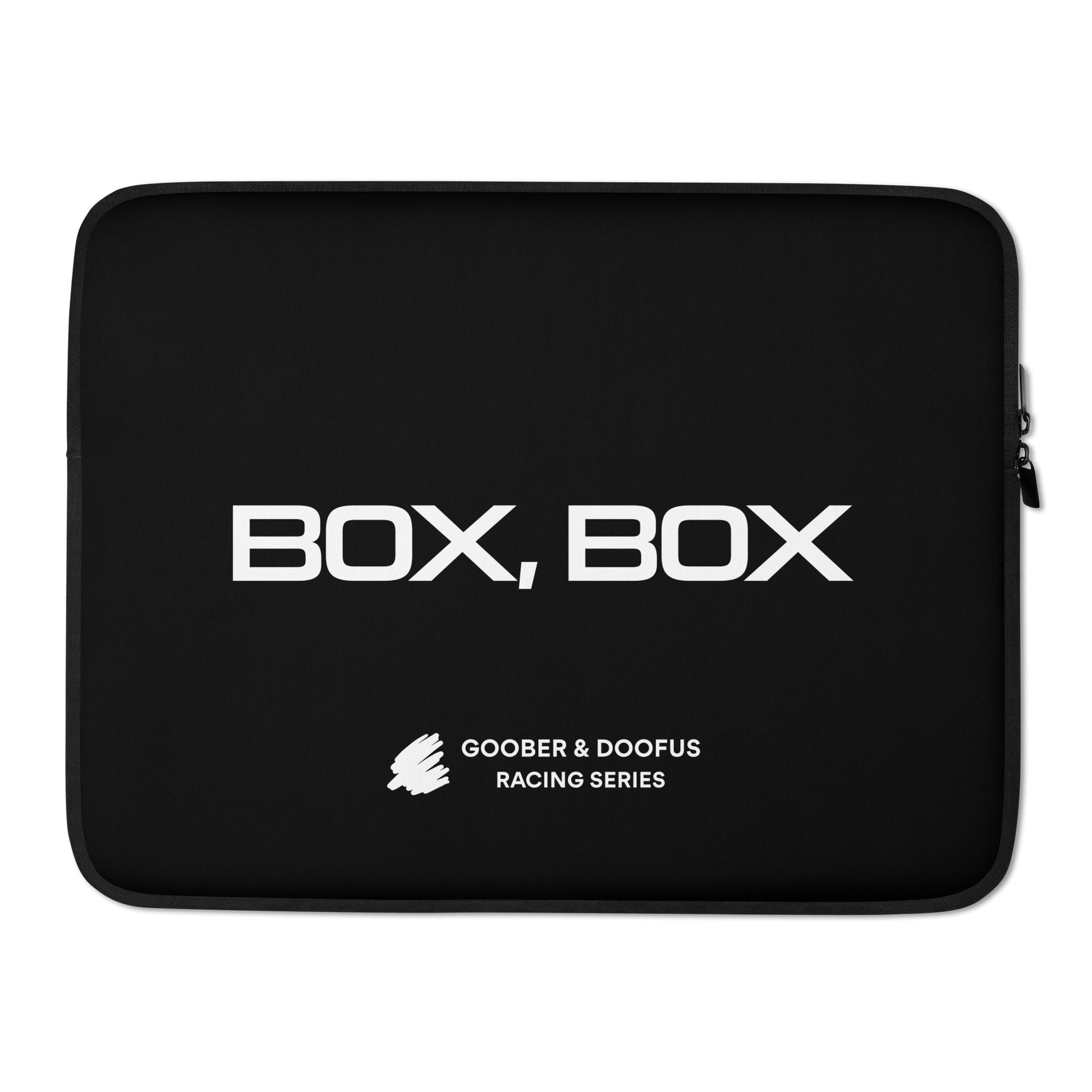 Box Box Text F1 Racing 15" Laptop Sleeve