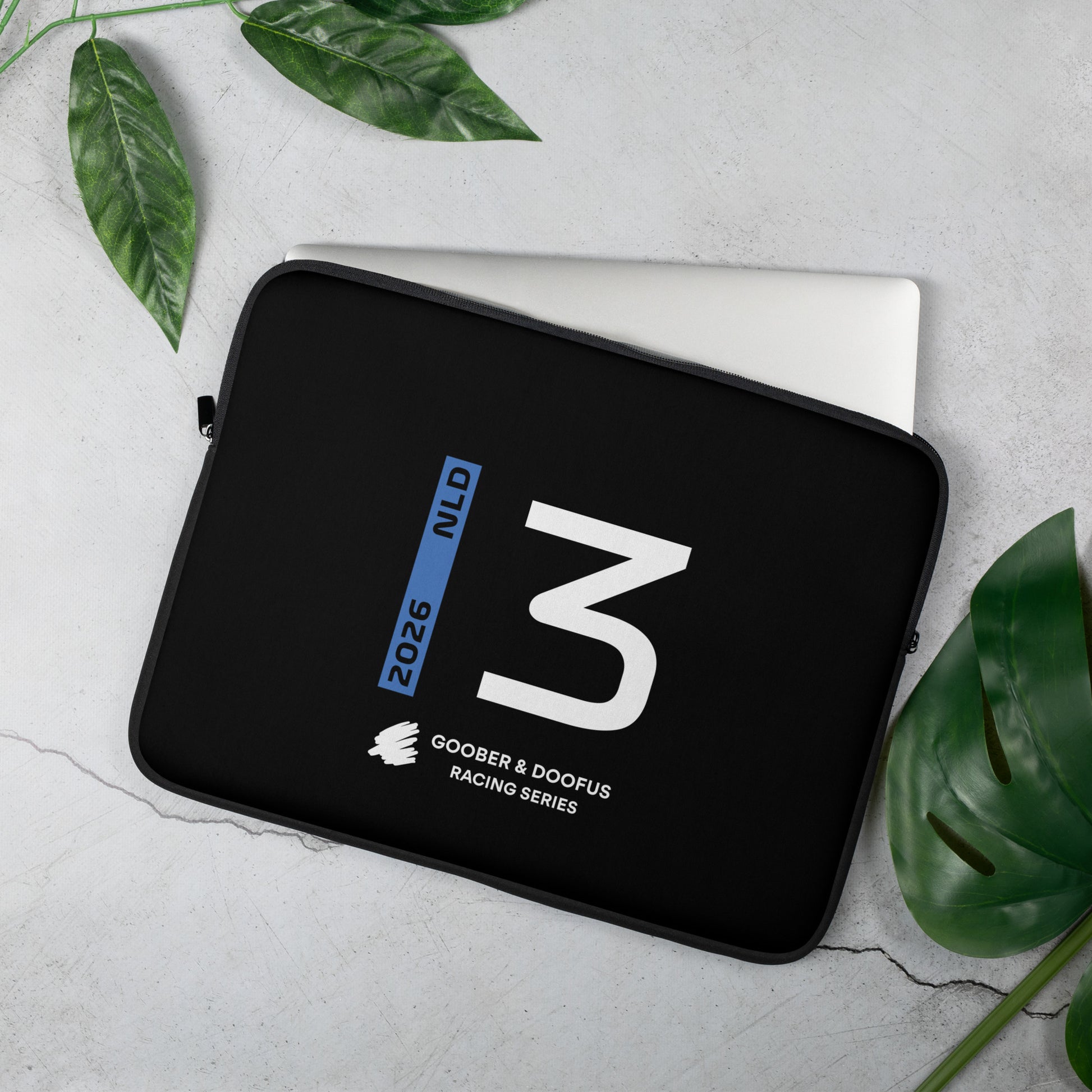 Max Verstappen #3 F1 Driver Laptop Sleeve (15") - On Desk