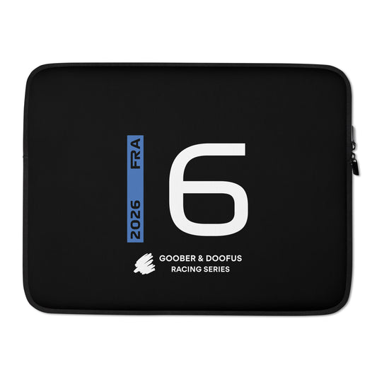 Isack Hadjar #6 F1 Driver Laptop Sleeve (15") - Front