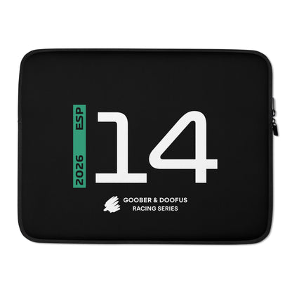 Fernando Alonso #14 F1 Driver Laptop Sleeve (15") - Front