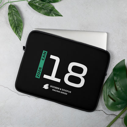 Lance Stroll #18 F1 Driver Laptop Sleeve (15") - On Desk