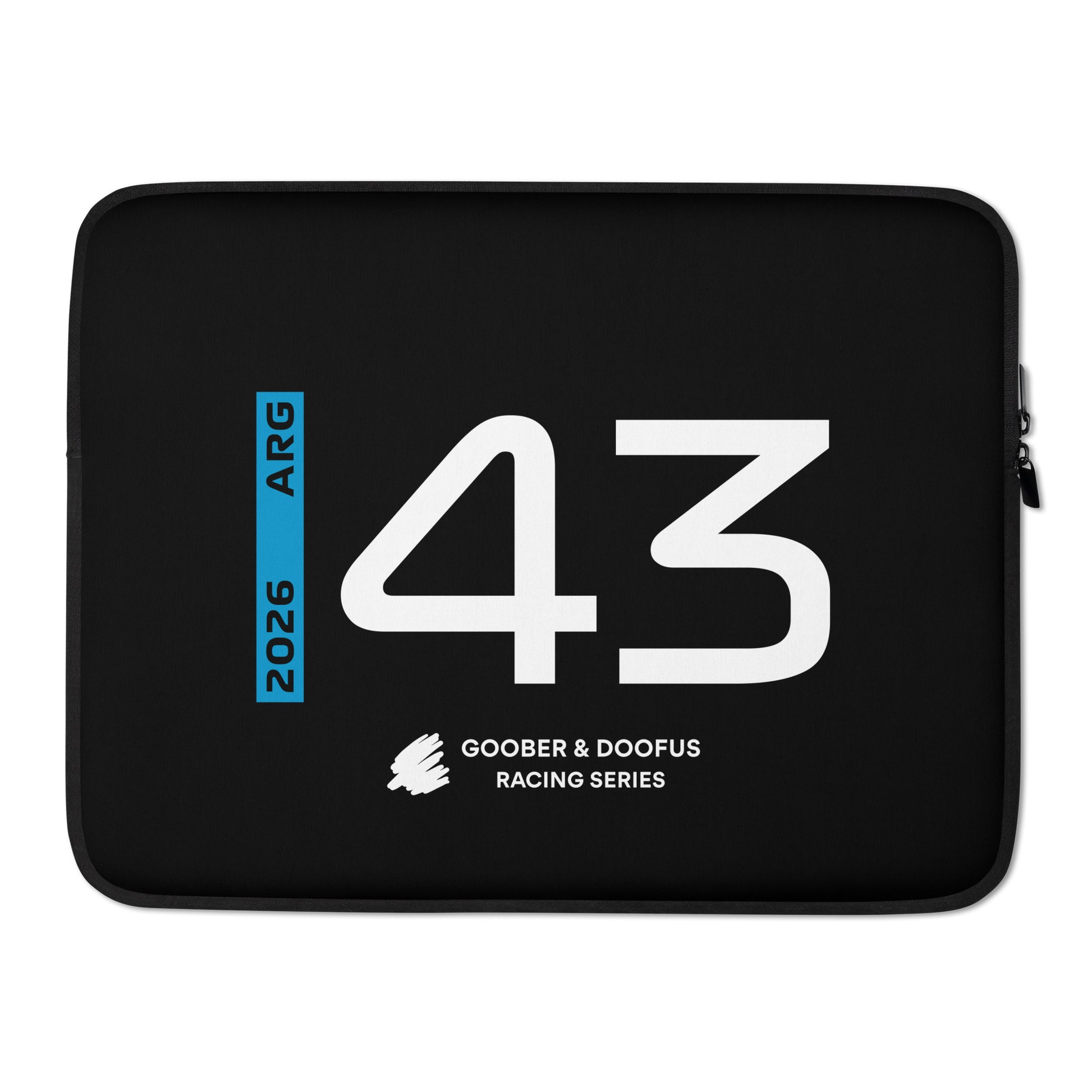 Franco Colapinto #43 F1 Driver Laptop Sleeve (15") - Front