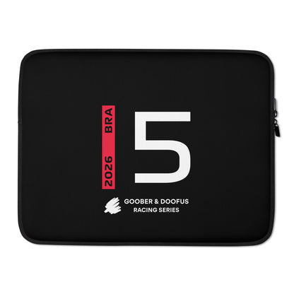 Gabriel Bortoleto #5 F1 Driver Laptop Sleeve (15") - Front