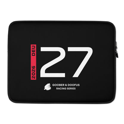 Nico Hulkenberg #27 F1 Driver Laptop Sleeve (15") - Front