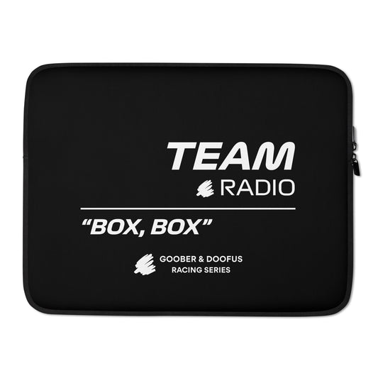Team Radio (Box Box - Cadillac) Laptop Sleeve (15") - Front