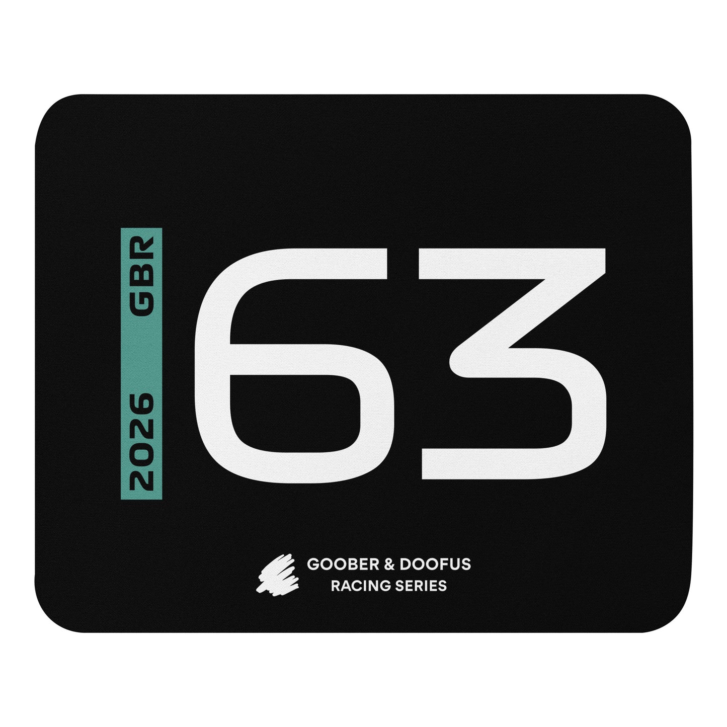 George Russell #63 F1 Driver Mouse Pad in Black - Full View