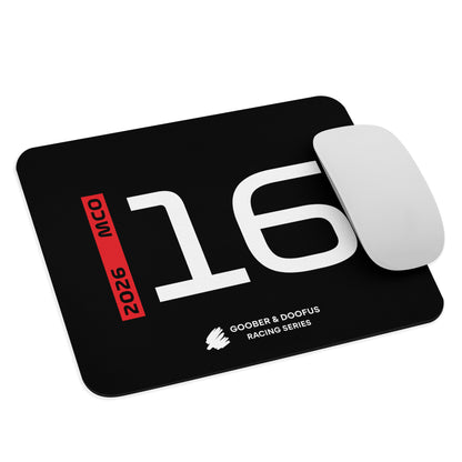 Charles Leclerc #16 F1 Driver Mouse Pad in Black - With Mouse