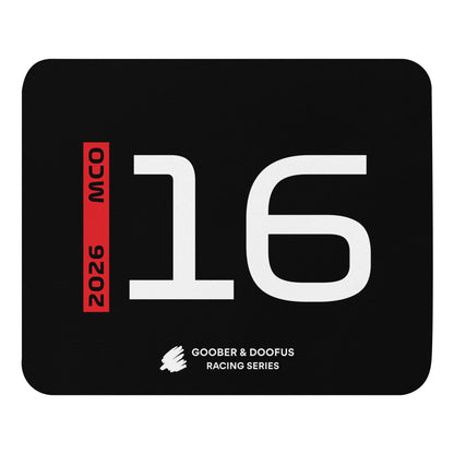 Charles Leclerc #16 F1 Driver Mouse Pad in Black - Full View