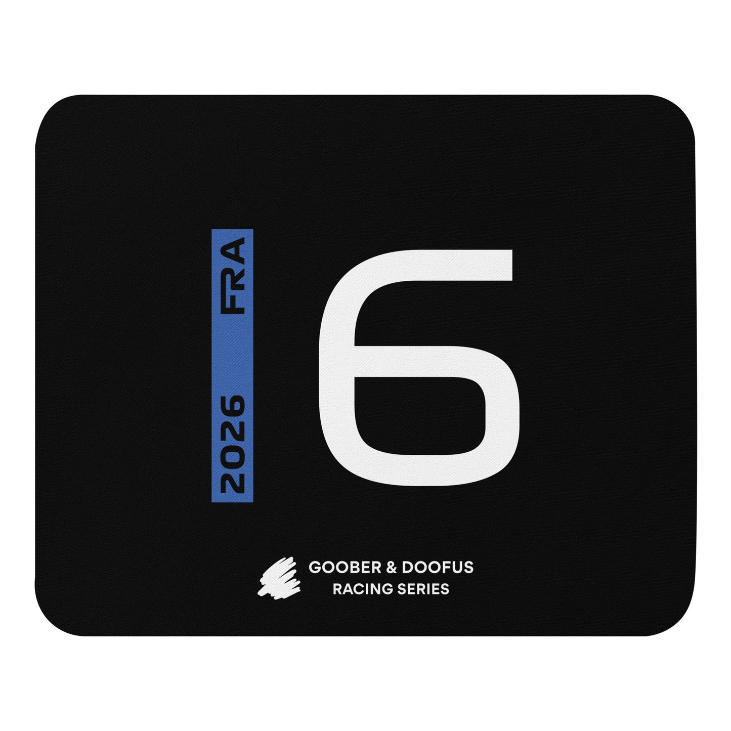 Isack Hadjar #6 F1 Driver Mouse Pad in Black - Full View