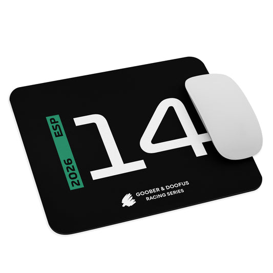 Fernando Alonso #14 F1 Driver Mouse Pad in Black - With Mouse