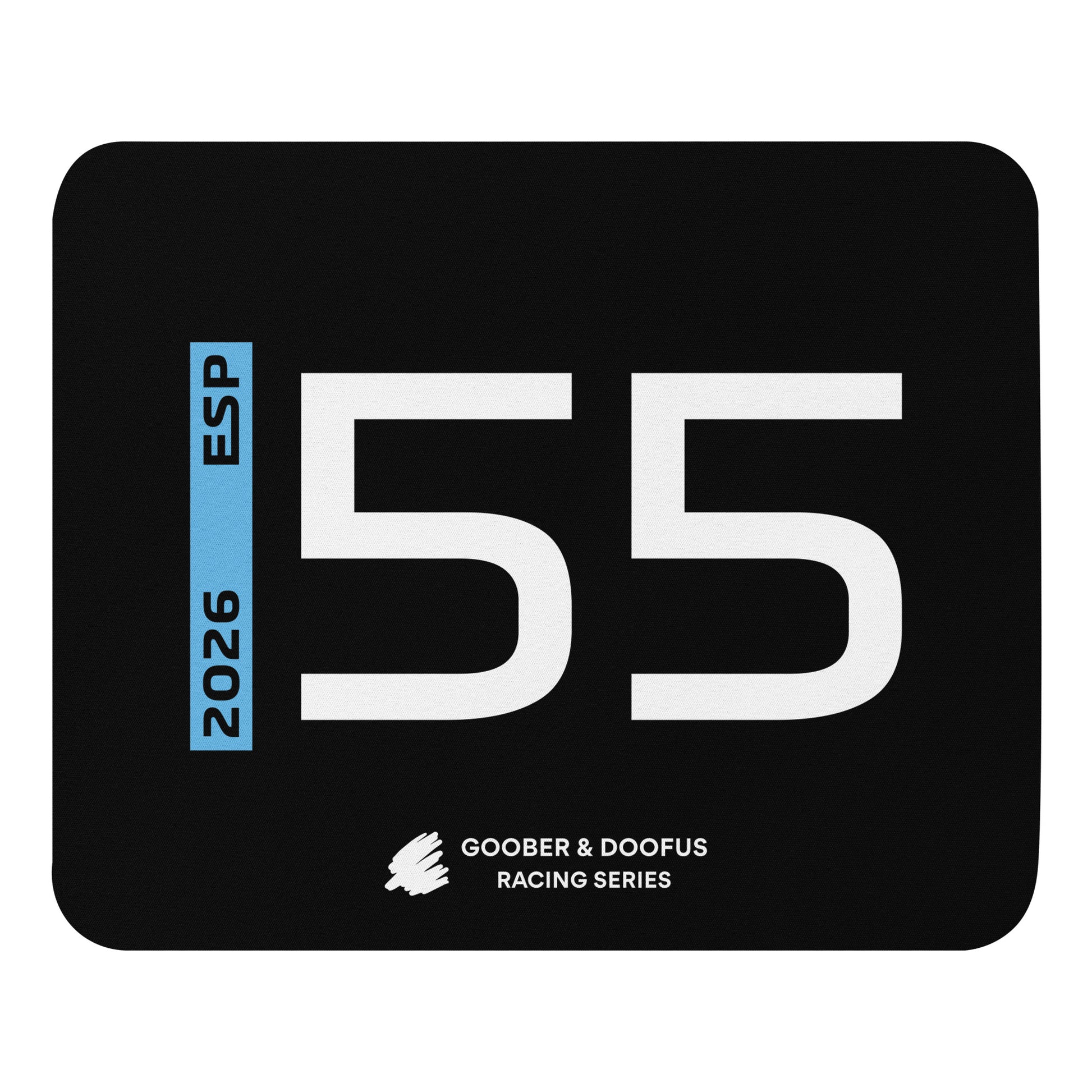 Carlos Sainz #55 F1 Driver Mouse Pad in Black - Full View