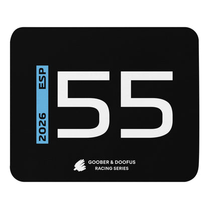 Carlos Sainz #55 F1 Driver Mouse Pad in Black - Full View
