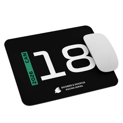 Lance Stroll #18 F1 Driver Mouse Pad in Black - With Mouse
