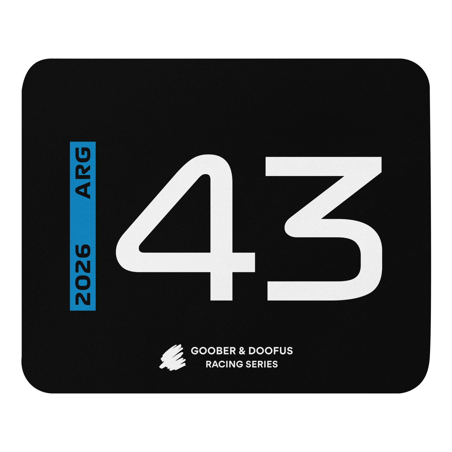 Franco Colapinto #43 F1 Driver Mouse Pad in Black - Full View