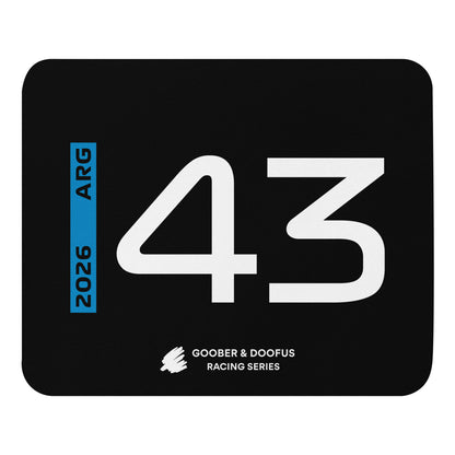 Franco Colapinto #43 F1 Driver Mouse Pad in Black - Full View