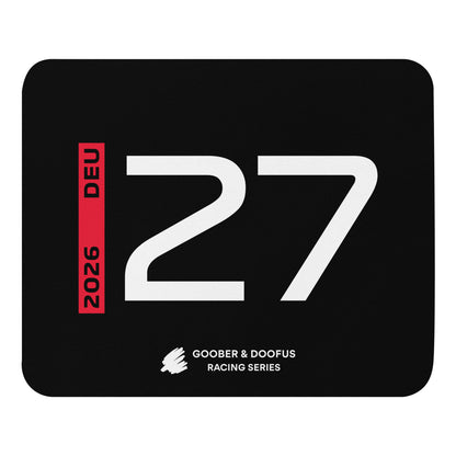 Nico Hulkenberg #27 F1 Driver Mouse Pad in Black - Full View