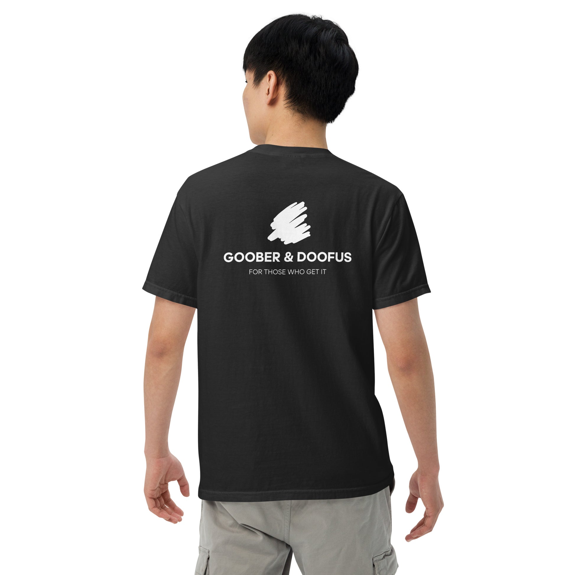 Goober & Doofus Logo Branded Unisex T-Shirt in Black