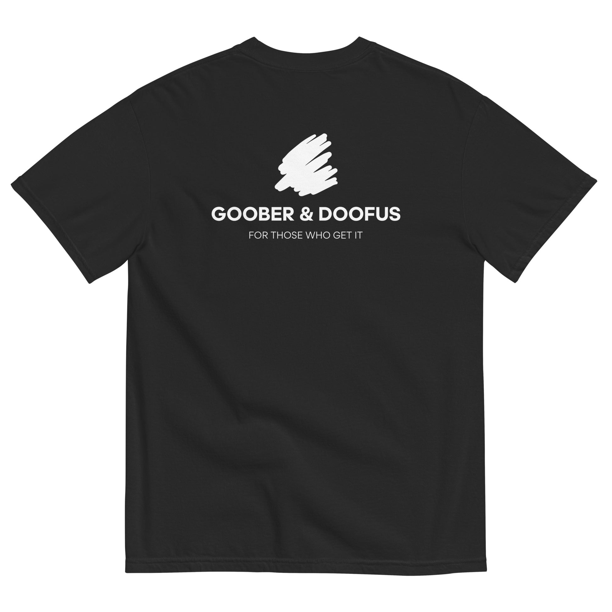 Goober & Doofus Logo Branded Unisex T-Shirt in Black