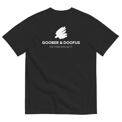 Goober & Doofus Logo Branded Unisex T-Shirt in Black