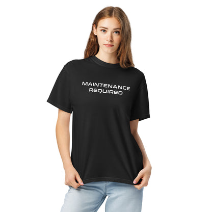 Maintenance Required F1 Racing Unisex T-Shirt in Black