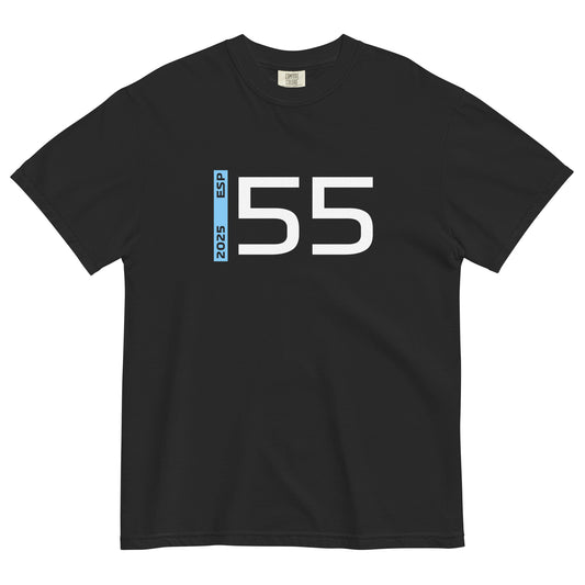 #55 F1 Driver Carlos Sainz Unisex T-Shirt in Black