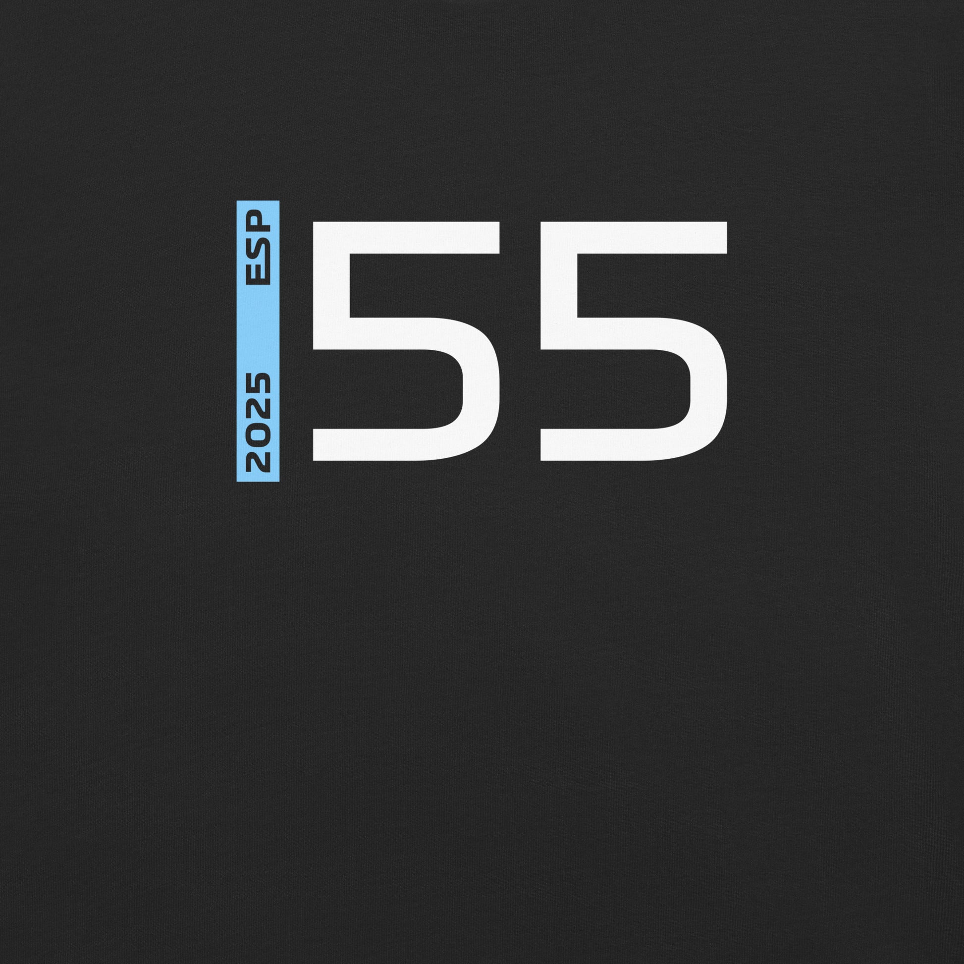 #55 F1 Driver Carlos Sainz Unisex T-Shirt in Black