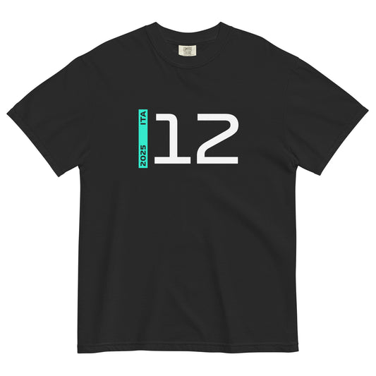 #12 F1 Driver Andrea Kimi Antonelli Unisex T-Shirt in Black