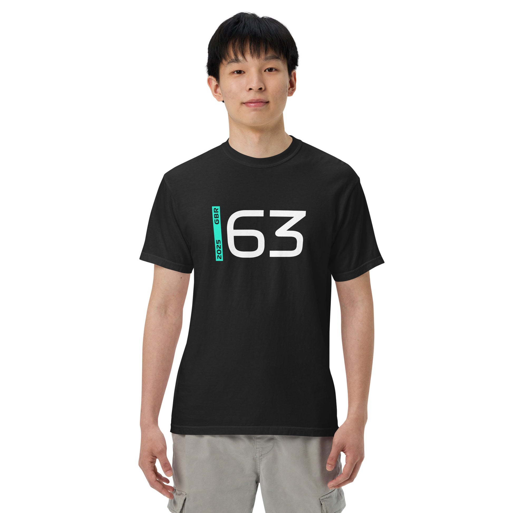 #63 F1 Driver George Russell Unisex T-Shirt in Black