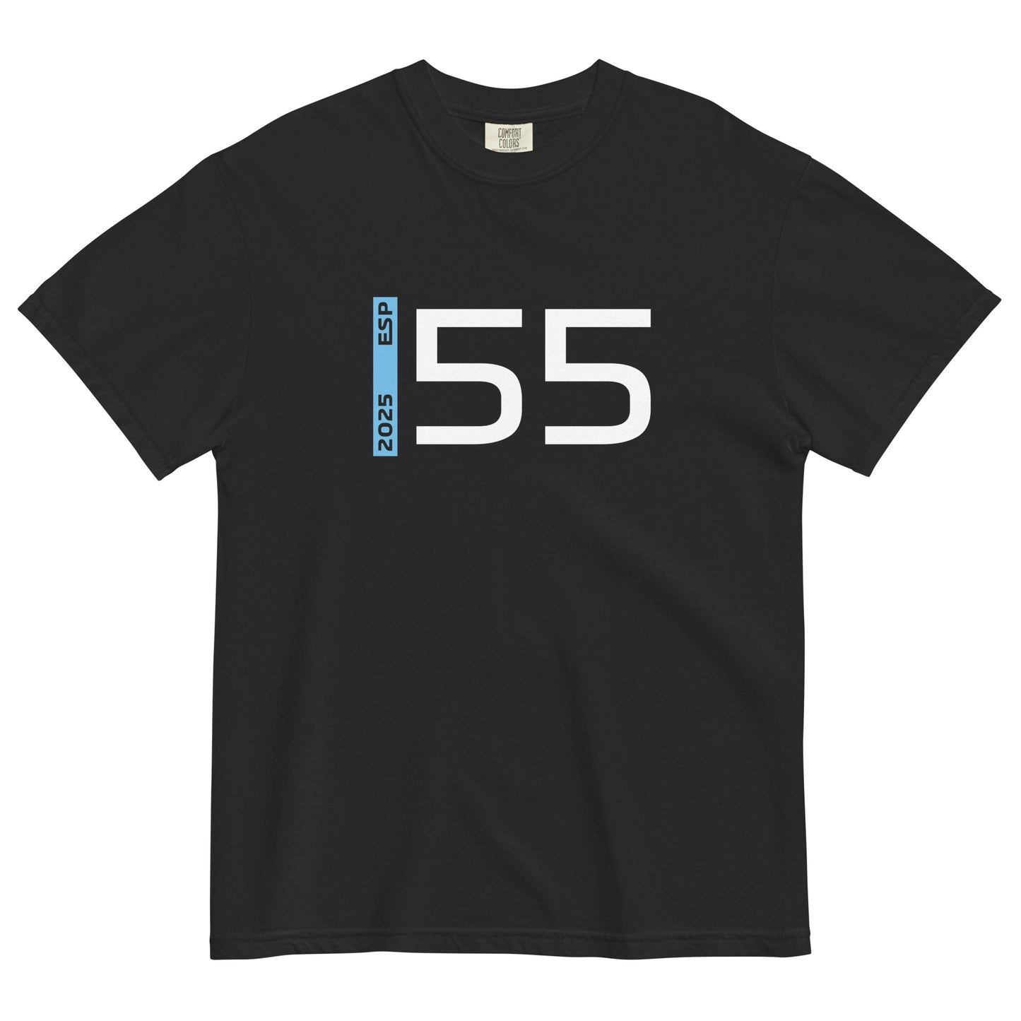 #55 F1 Driver Carlos Sainz Unisex T-Shirt in Black