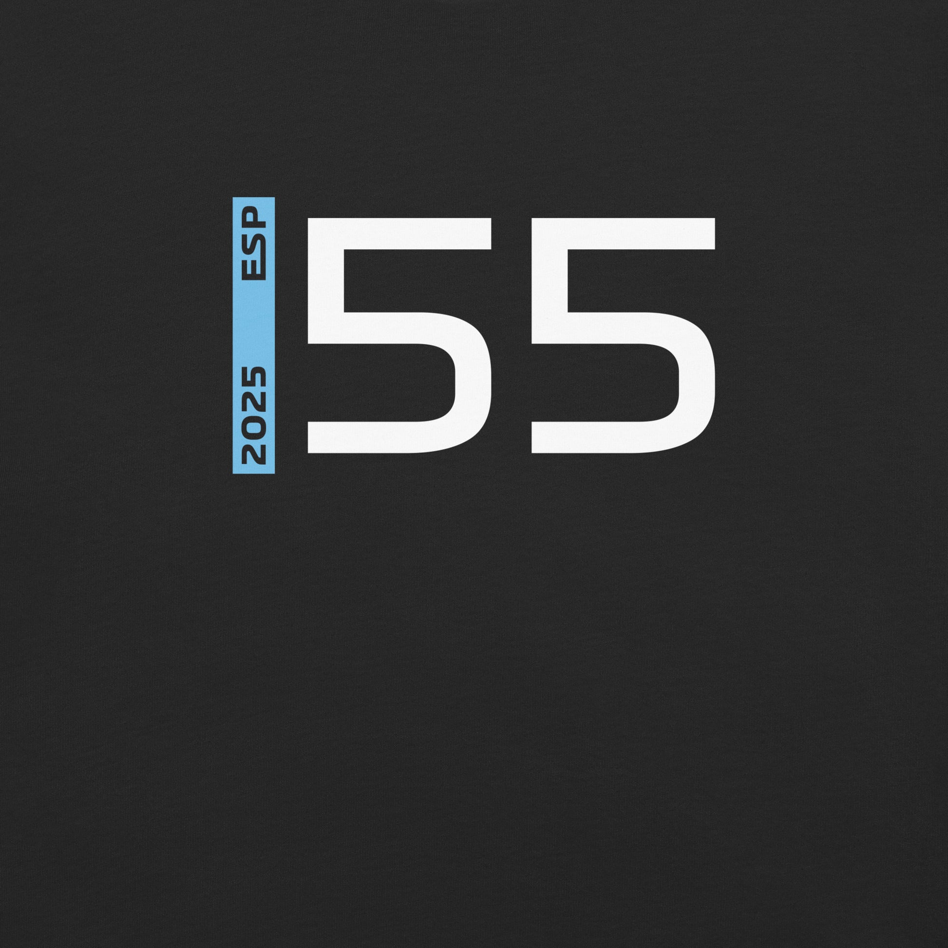 #55 F1 Driver Carlos Sainz Unisex T-Shirt in Black