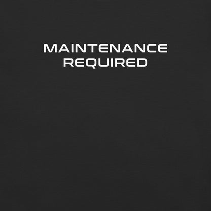 Maintenance Required F1 Racing Unisex T-Shirt in Black