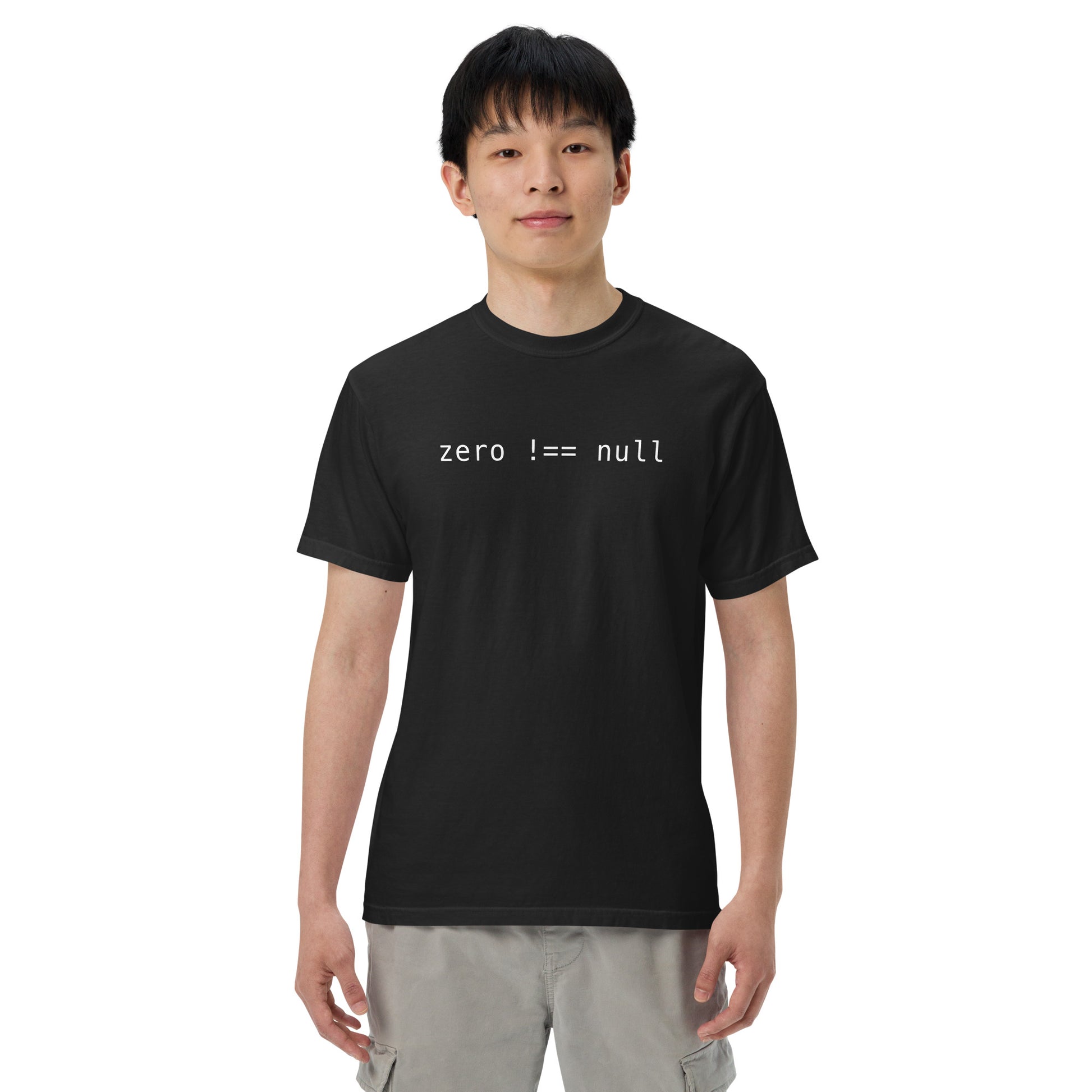 Zero Does Not Equal Null Unisex T-Shirt in Black