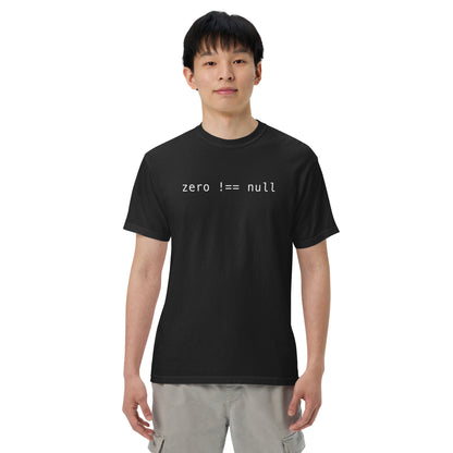 Zero Does Not Equal Null Unisex T-Shirt in Black