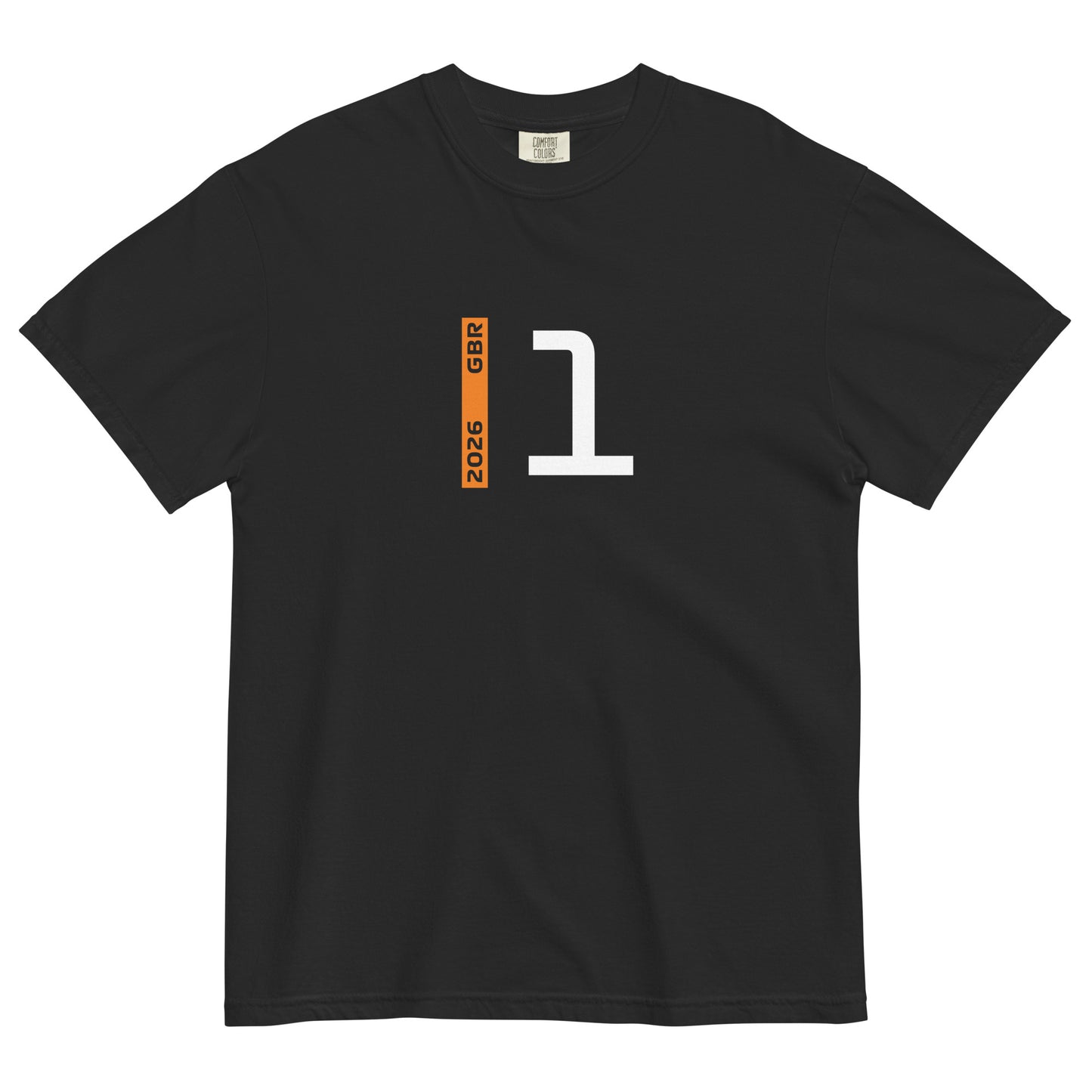 Lando Norris #1 F1 Driver Unisex T-Shirt in Black - Front View