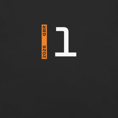 Lando Norris #1 F1 Driver Unisex T-Shirt in Black - Close Up