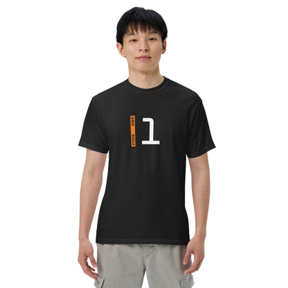 Lando Norris #1 F1 Driver Unisex T-Shirt in Black - Male Model Front View