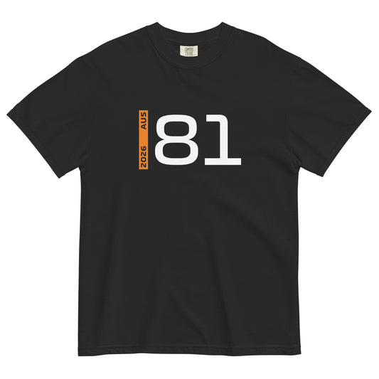 Oscar Piastri #81 F1 Driver Unisex T-Shirt in Black - Front View