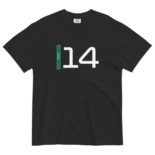 Fernando Alonso #14 F1 Driver Unisex T-Shirt in Black - Front View