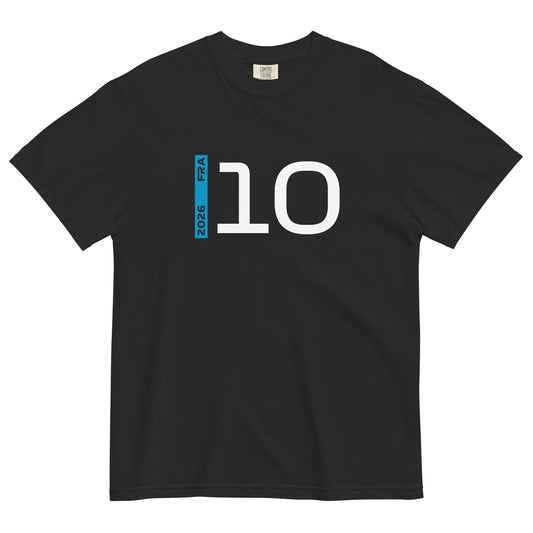 Pierre Gasly #10 F1 Driver Unisex T-Shirt in Black - Front View