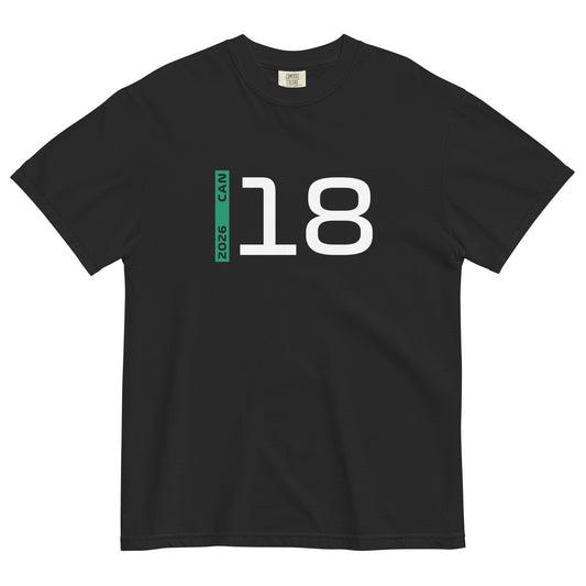 Lance Stroll #18 F1 Driver Unisex T-Shirt in Black - Front View