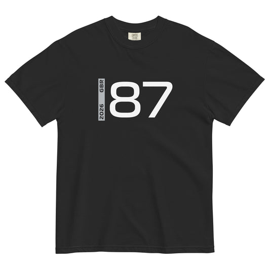 Oliver Bearman #87 F1 Driver Unisex T-Shirt in Black - Front View