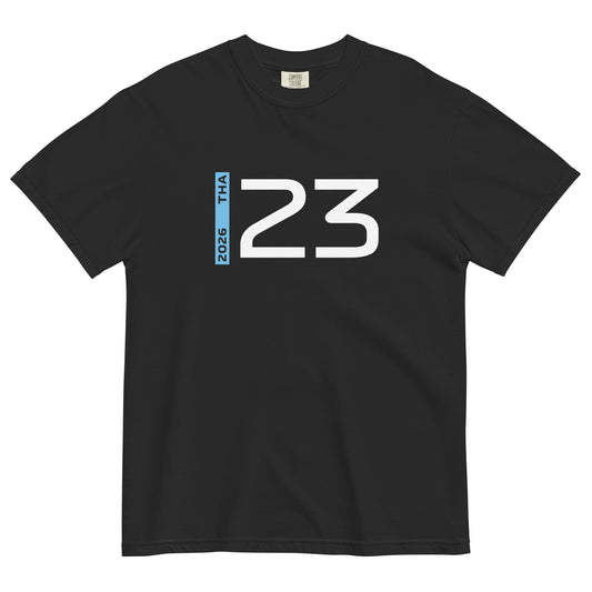 Alex Albon #23 F1 Driver Unisex T-Shirt in Black - Front View