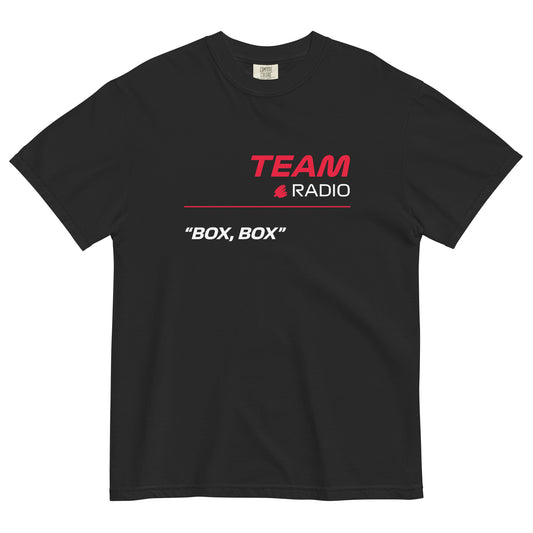 Team Radio (Box Box - Audi) Unisex T-Shirt in Black - Front View