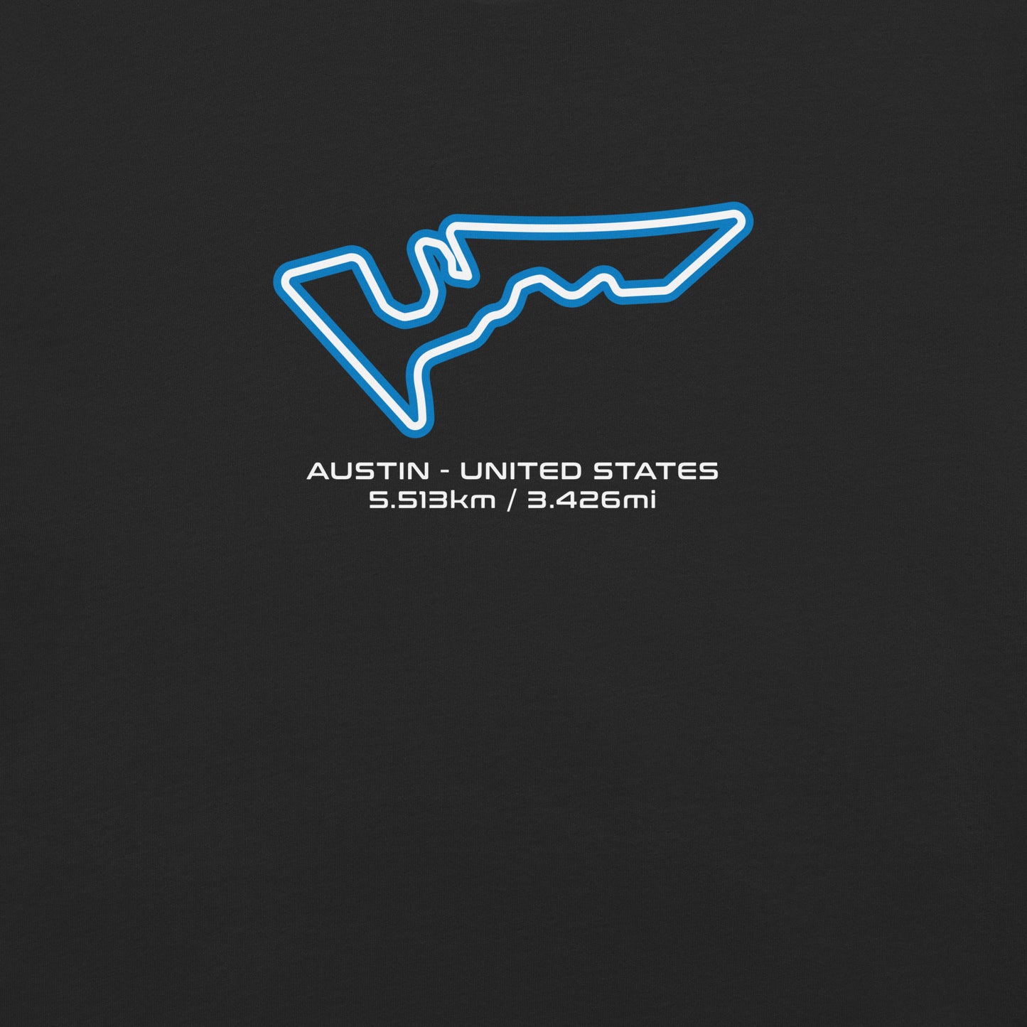 Austin - United States - F1 Circuit Unisex T-Shirt in Black - Close Up