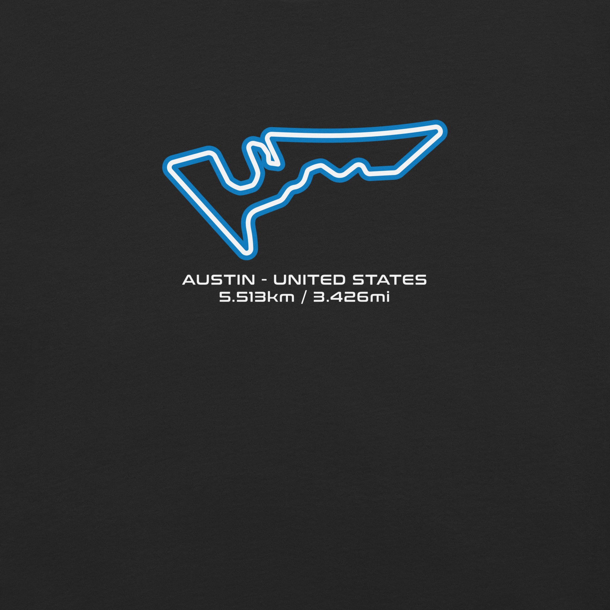 Austin - United States - F1 Circuit Unisex T-Shirt in Black - Close Up