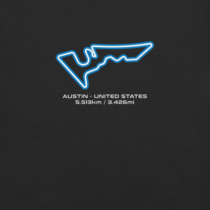 Austin - United States - F1 Circuit Unisex T-Shirt in Black - Close Up