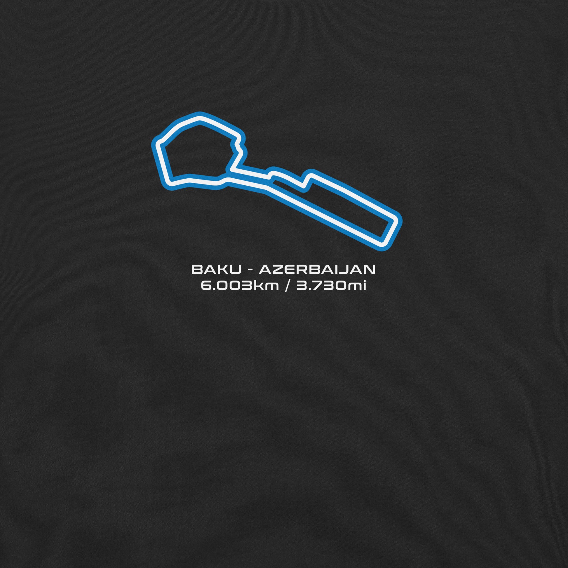 Baku - Azerbaijan - F1 Circuit Unisex T-Shirt in Black - Close Up